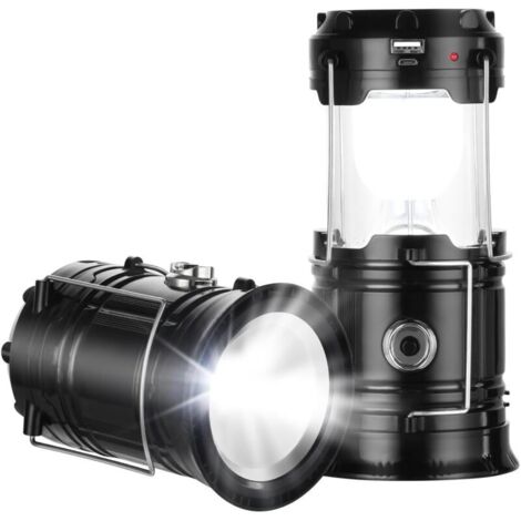Luz solar para acampar en caso de cortes de energía: luz solar esencial para acampar, recargable por USB, plegable e impermeable para iluminación de emergencia en interiores y exteriores (c