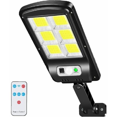 Luz solar para exteriores, 6000LM Luz de calle LED solar Reflector Sensor de movimiento 3 modos IP67 a prueba de agua para jardín, garaje, patio, escaleras, patio (1 pieza)