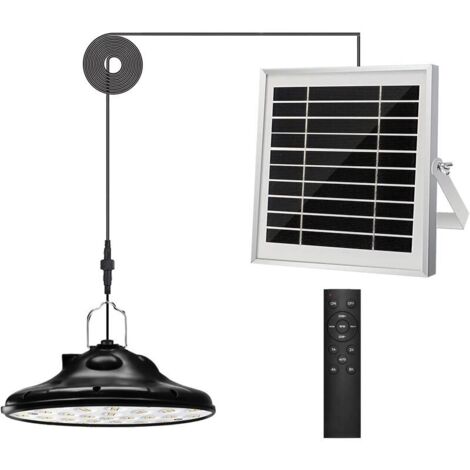 Luz solar para exteriores de 100 LED y 1200 LM, lámpara colgante solar de 3 modos, panel solar ajustable, 4 niveles de brillo con control remoto, iluminación LED impermeable IP66 para jardín, camping,