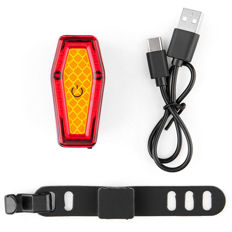 

Luz trasera de bicicleta Luz de advertencia de seguridad de bicicleta recargable USB Lampara trasera LED con 6 modos de iluminacion para MTB