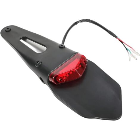Luz trasera de motocicleta con luz de freno, ajuste universal para Suzuki y Husqvarna DRZ40 TE250 RMZ250 TE300 RMZ450 (negro y rojo).