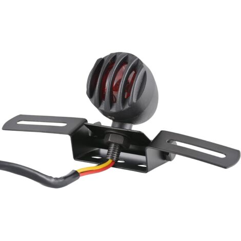 Luz trasera de motocicleta de 12 V y 10 W para Chopper, Bobber, Cafe Racer y Harley (carcasa de acero)