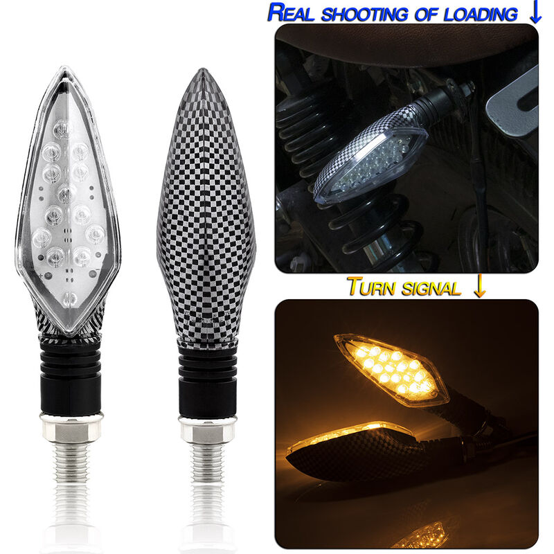 

Asupermall - Luz trasera de senal de giro de motocicleta LED general 16 LED 2 piezas