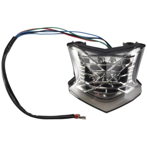 Luz trasera LED integrada, luz de freno y luz de frenado, color blanco de alta visibilidad.