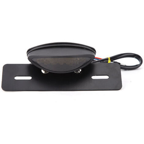 Luz trasera LED retro universal para motocicleta, luz indicadora de freno y matrícula (negra)