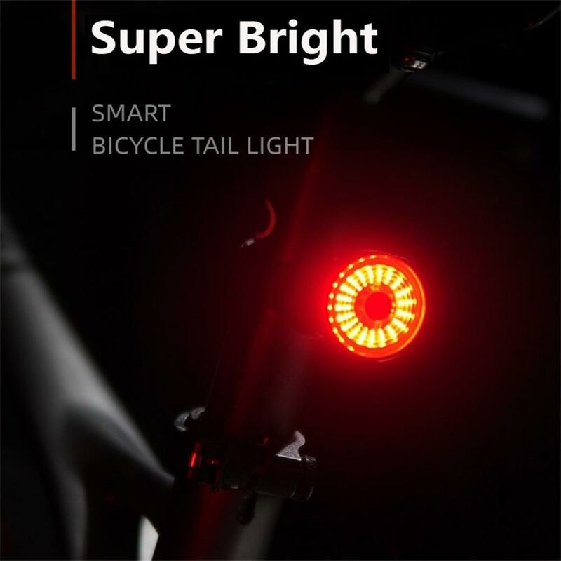 

Twooc - Luz trasera para bicicleta ultra brillante, recargable por USB, bicicleta automatica, luz de freno inteligente, luces LED impermeables para