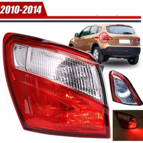 ANDYOU Luz trasera, Plug and Play, reemplazo directo, fácil instalación, luz trasera exterior duradera para Qashqai J10 SUV 2010 a 2014 (izquierda: 26555 BR00A)