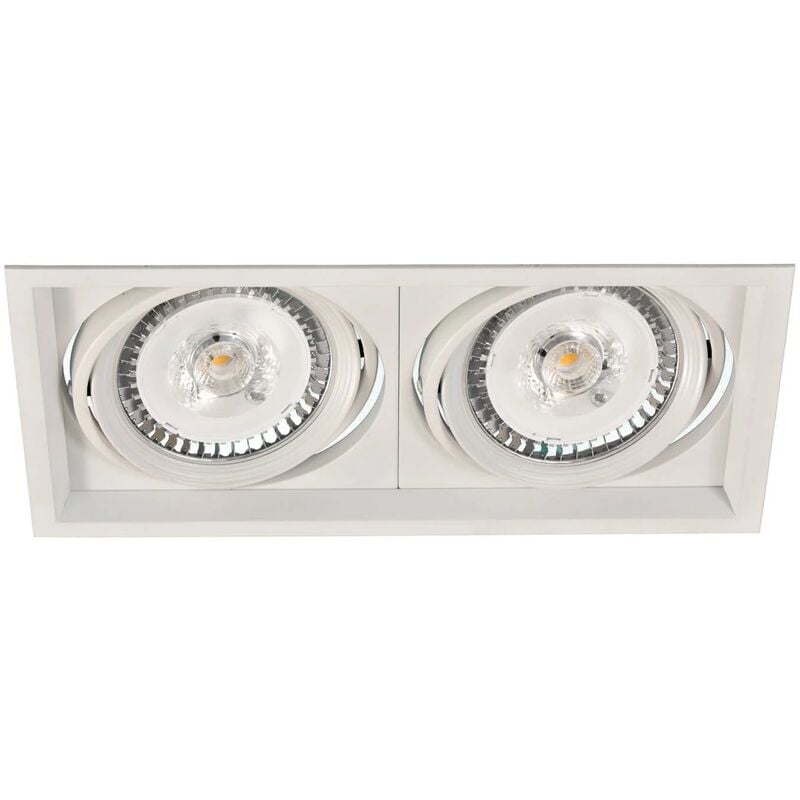 

ARO EMPOTRABLE RECTANGULAR DOBLE BASCULACIÓN QR-111 BLANCO MATE - Lúzete