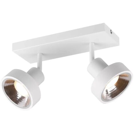 LÚZETE - BARRE 2 LUMIÈRES HOLMES MÉTAL BLANC GU10