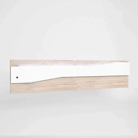 LÚZETE - CABECERO DE 220 CM NORIS - Blanco Mate/Sahara
