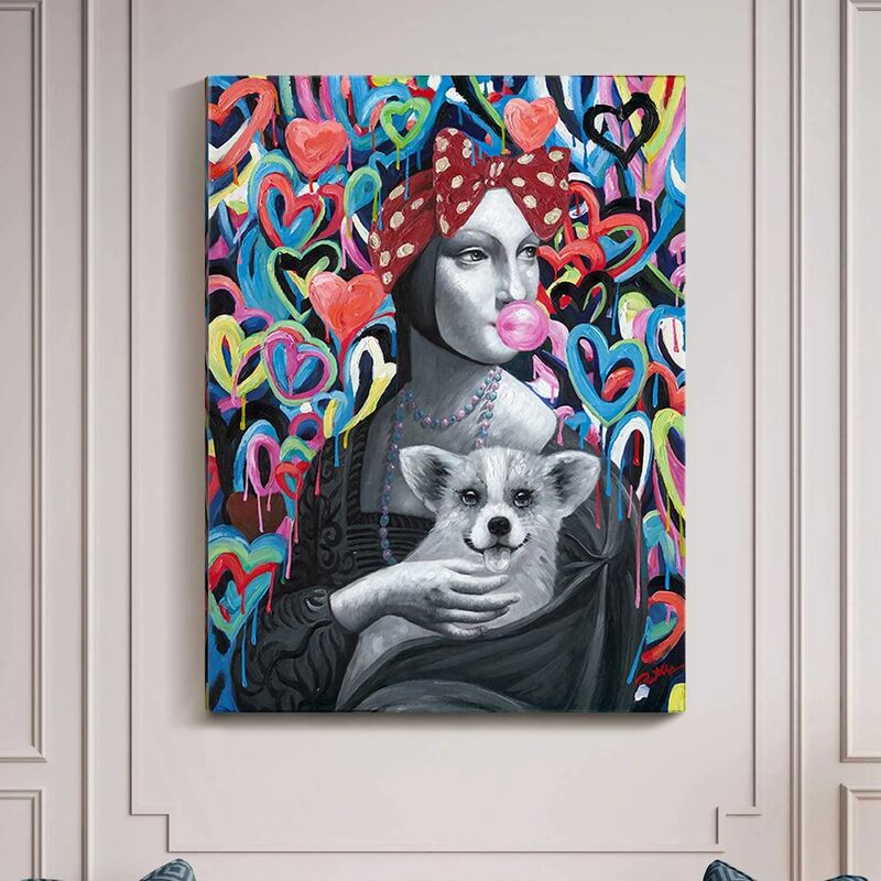 

Lúzete - CUADRO PINTURA ACRÍLICO 90X120 DAMA ARMIÑO POP