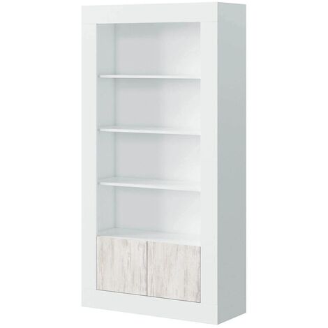 LÚZETE - ÉTAGÈRE À 2 PORTES NEUS - Blanco Velho et Blanco Artik