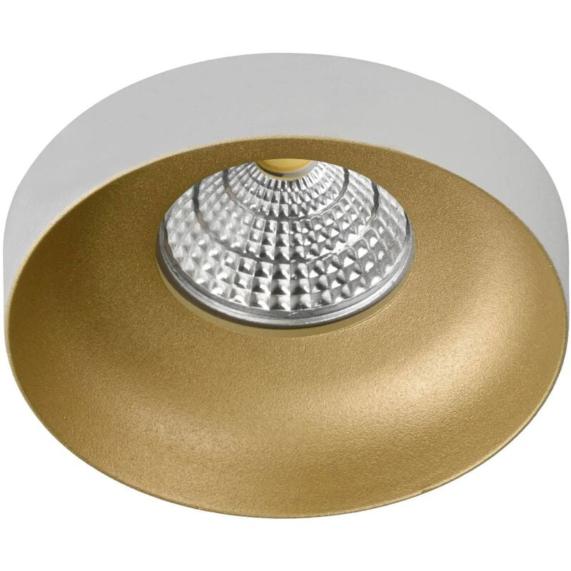 

FOCO EMPOTRABLE Ø 9 CM GU10 BLANCO-ORO IP20 - Lúzete