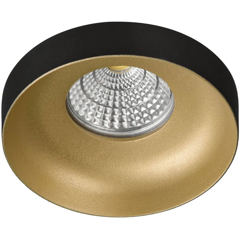 

FOCO EMPOTRABLE Ø 9 CM GU10 NEGRO-ORO IP20 - Lúzete