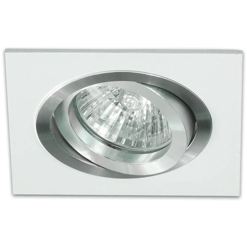 

FOCO EMPOTRABLE CUADRADO BLANCO-ALUMINIO GU10 IP20 - Lúzete