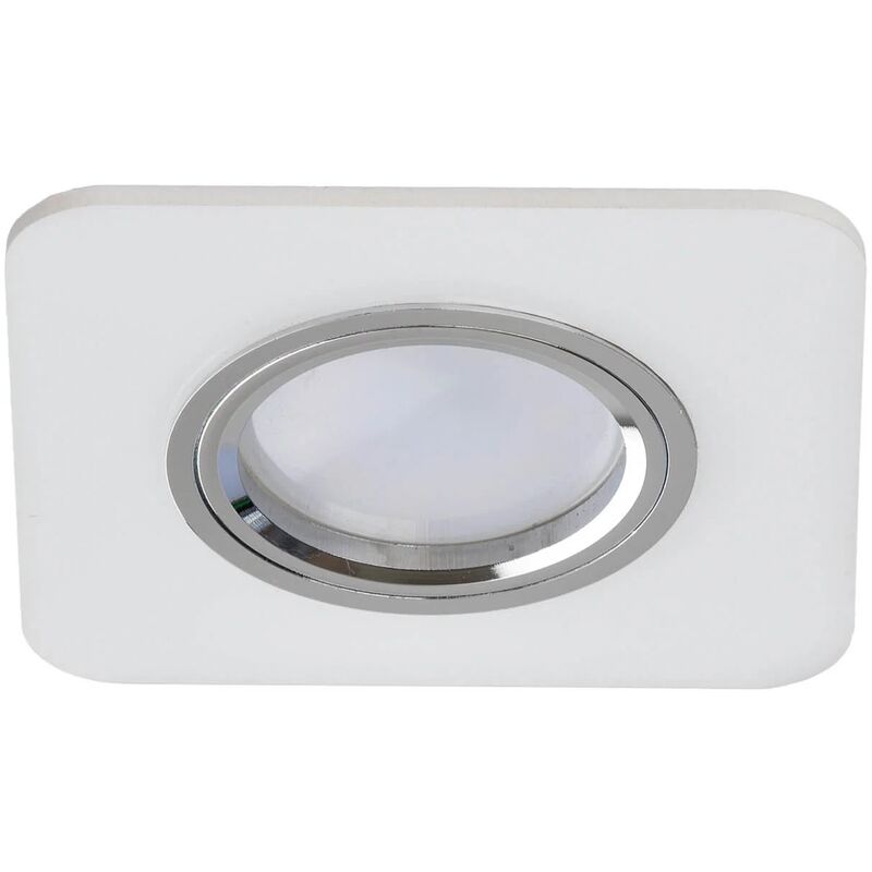 

Lúzete - Foco Empotrable Cuadrado Metacrilato Reversible Blanco Mate/Brillo Gu10