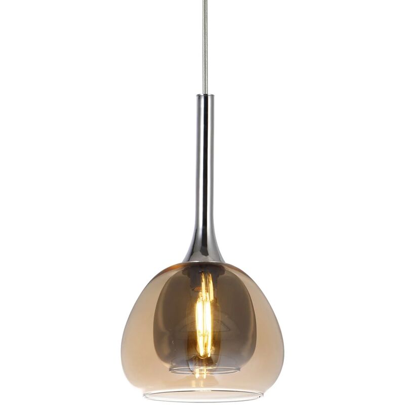 

LÁMPARA DE TECHO 1 LUZ CRISTAL EXTERIOR ÁMBAR INTERIOR FUMÉ Ø16,5 NOLINA - Lúzete