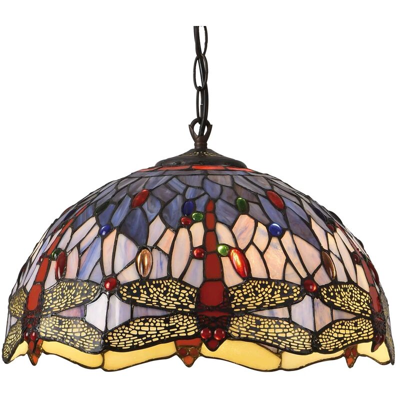 

Lúzete - LÁMPARA DE TECHO 2 LUCES 40 CM TIFFANY LIBÉLULA