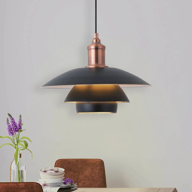 

LÁMPARA DE TECHO NEGRO/ORO ROSA AIKA - Lúzete