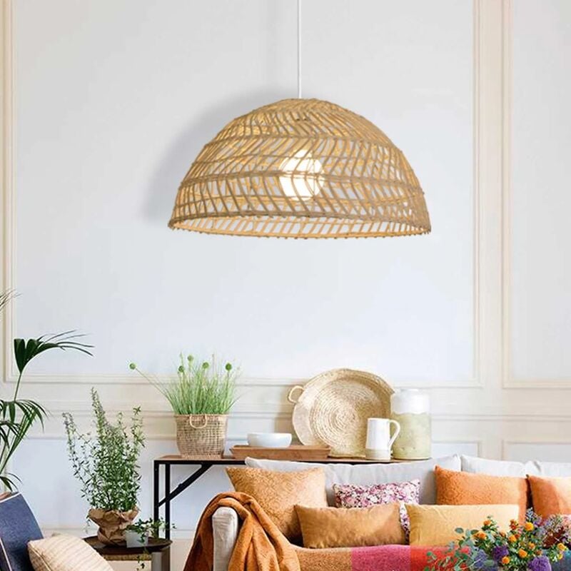 

LÁMPARA DE TECHO RATTAN GRANDE E27 WIKOLIA - Lúzete