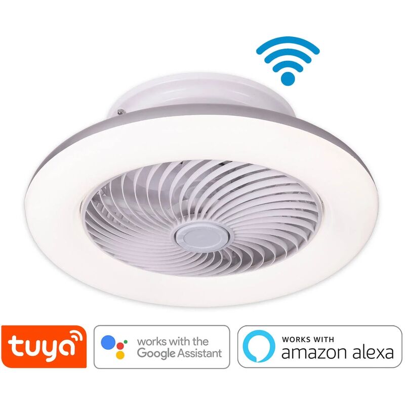 

Lúzete - Plafón Ventilador Led 40 W Regulable Wi Fi Plata Lionel