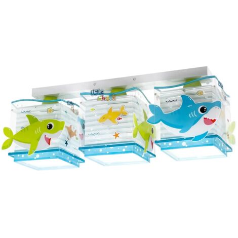 LÚZETE - PLAFONNIER POUR ENFANTS 3 LUMIÈRES LITTLE SHARK E27