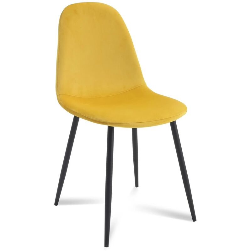 

SILLA STENMARK MOSTAZA PATAS COLOR NEGRO - Lúzete