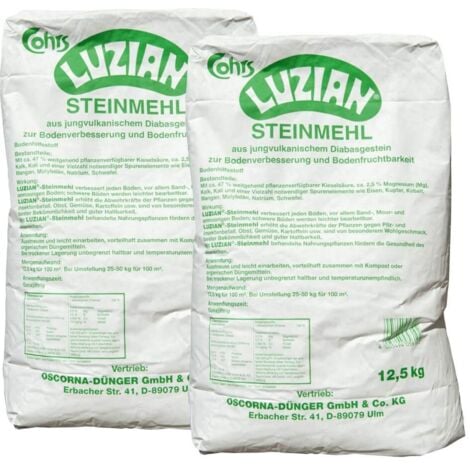 Luzian Steinmehl 25 kg Basalt Bodenaktivator Bodenverbesserer Bodenhilfsstoff