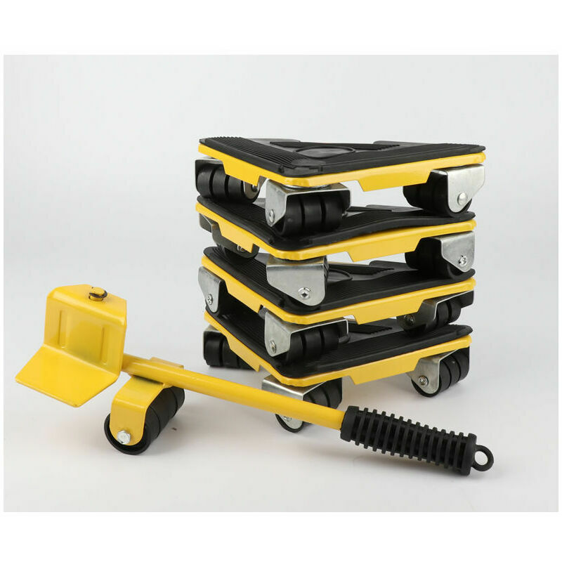 Lève-Meubles Robuste, Kit De Déplacement De Meubles, Système De Déplacement De Meubles avec Roues, Peut Pivoter à 360 Degrés, 1 tige de levage et 4