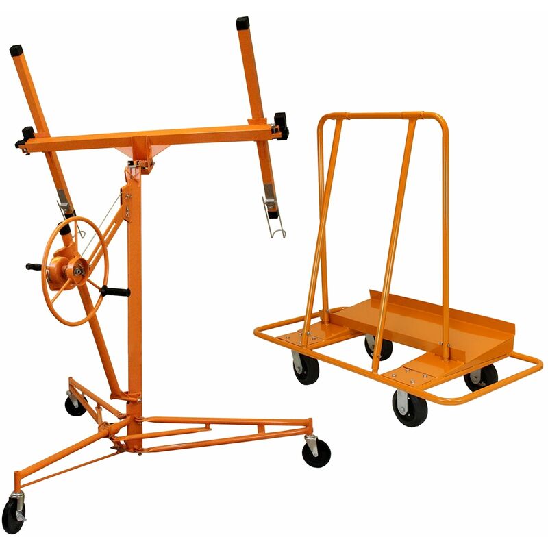 Monster Shop - Lève Plaques Lève Panneaux de Platre Placoplâtre 5M 68kg Construction Pose à sec Aide Montage & Chariot pour Planches, Plaques de