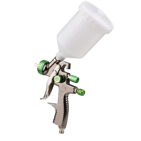 LVLP Kit de pistolet de pulvérisation d'air 600cc tasse de fluide alimentation par gravité pulvérisateur de peinture à air pulvérisation à 360 degrés - Noir et Vert, 1.3mm