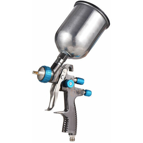 LVLP Pistolet de pulvérisation d'air à alimentation par gravité Mini kit de pistolet de pulvérisation de peinture Buse 600 ml Pulvérisateur de peinture à air de tasse de fluide pour peindre le mur de