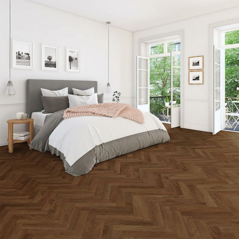 Lvt Luxury Vinyl Flooring Tiles Rigid Core Aversley Oak Brown 2.34m² - 30 Pack - Brown