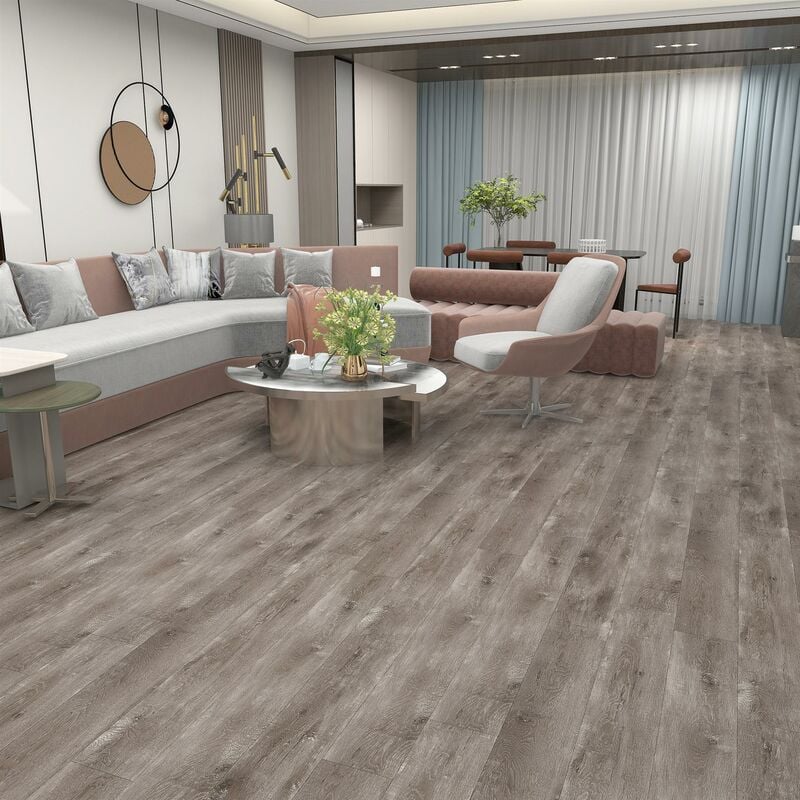 Lvt Luxury Vinyl Flooring Tiles Rigid Core Bradgate Brown Wood 2.2m² - 10 Pack - Brown