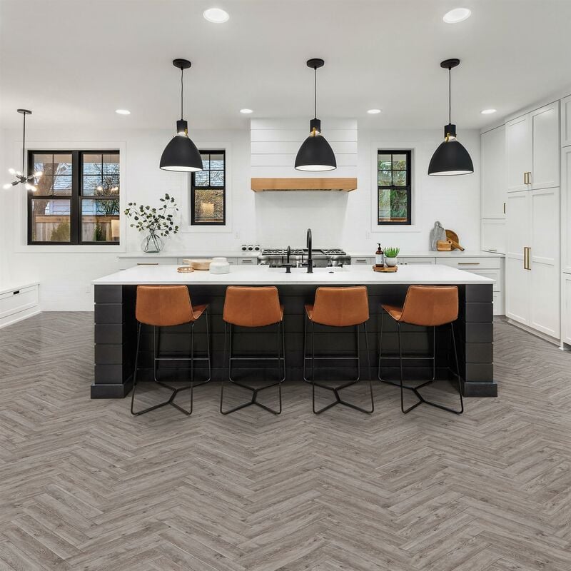 Kraus - lvt Luxury Vinyl Flooring Tiles Rigid Core Langley Grey Wood 2.34m² - 30 Pack - Grey