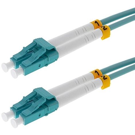 LWL PATCHCABLE 50/125µM OM3 LC 15,0M - LC DUPLEX PRISE MÂLE/STECKER, AQUA HELOS 132988