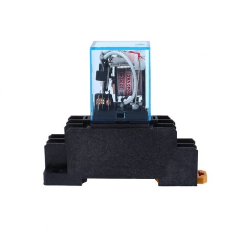 LY2NJ Base Relais, Relais 220V, Relais Temporisé 10A, Relais de Puissance électromagnétique DPDT HH62P HHC68A-2Z, Relais 2 Contact Avec Socle De Prise, Pour Communication, équipements électroniques