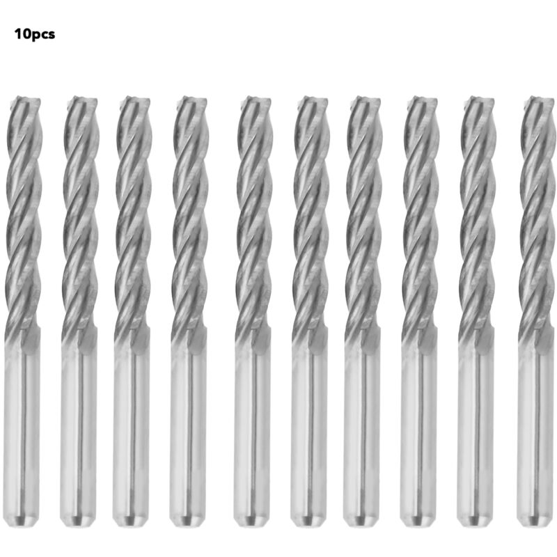 Image of Lycxames - 10 Stück 3,175 x 22 mm 4-schneidige Hartmetall-CNC-Spiralfräser