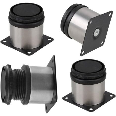LYCXAMES -- 4 Pièces Pieds de Meubles Réglables, Pied de Table Reglable Hauteur Métal, Pieds Meuble Cuisine, Pieds de Meubles Armoires éTagèRes Table Acier Inoxydable,(no avec Vis) - 50x50 mm