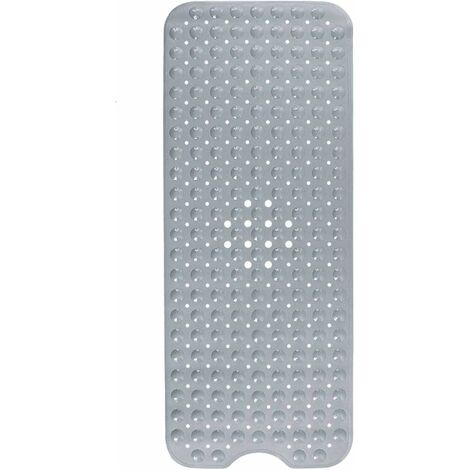 ALFOMBRILLA ANTIDESLIZANTE RECTANGULAR TEJIDA GRIS PARA BAÑO DUCHA 38X77CM  87888