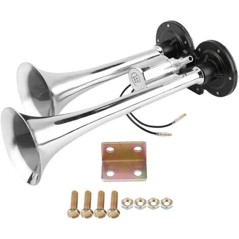 LYCXAMES Bocina de aire de doble trompeta súper ruidosa 150 Db 12/24 V, bocina de barco impermeable, ideal para automóviles, camiones, SUV y barcos