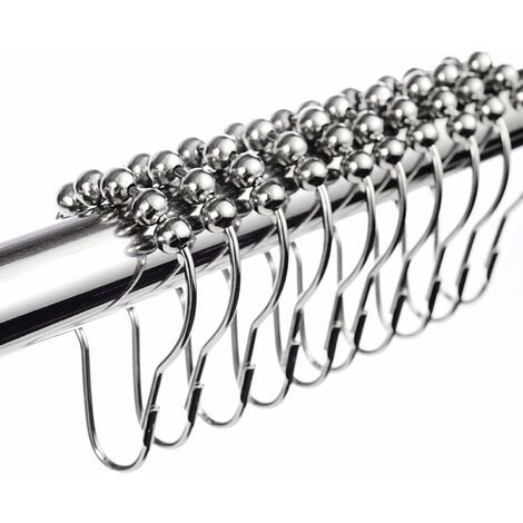 LYCXAMES -- Crochets Anneaux de Rideau de Douche en Acier Inoxydable Chromé -12pcs