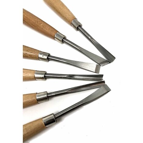 LYCXAMES Ensemble De Ciseaux, Couteau À Découper Outil De Sculpture Ciseau À Bois Couteau À Découper Ensemble D'outils 6 Pièces
