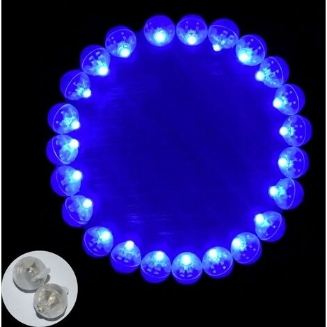 LYCXAMES -- Lot de 100 Ampoules LED Rondes à Longue durée de Veille pour lanternes en Papier bleu