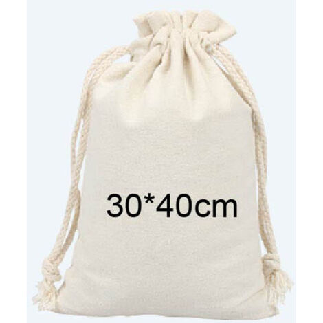LYCXAMES -- Lot de 6 Sacs en Toile de Jute Pochon Tissu Sac en Coton avec Cordon pour Sachet de Cadeau Maison et Voyage (30x40cm)