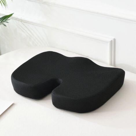 LYERCW - Coussin de siège pour chaise de bureau en mousse à mémoire de forme, soulageant les douleurs du coccyx et offrant un soutien lombaire optimal. Antidérapant - 40 x 40 cm