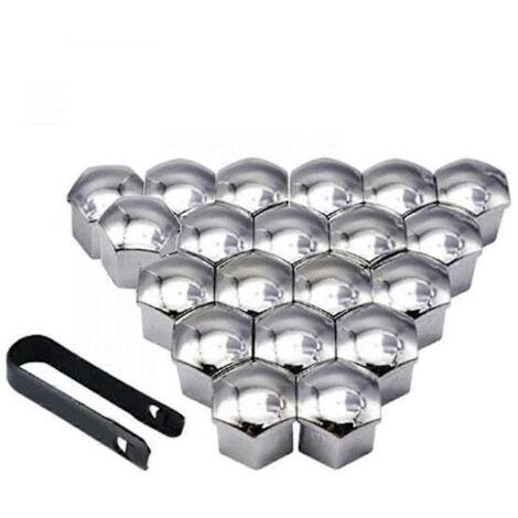 LYERCW - Lot de 20 cache-écrous de roue pour voiture, protection antirouille, argentés, 21 mm (en option)