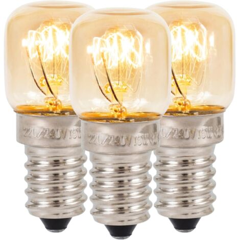 LYERCW - (Lot de 3) Ampoule pour lampe à sel  Ampoule pour four  Ampoule pour réfrigérateur  Petite ampoule à vis E14 15W 300°C Ampoules incandescentes à intensité variable Ampoule pygmée pour lampe à