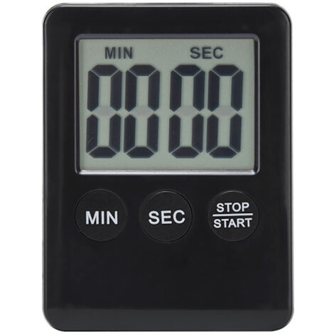 LYERCW - Minuteur numérique magnétique - Horloge de cuisine noire