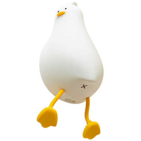 HÉLOISE Lying Flat Rolling Duck Night Light, Funny Creative Silicone LED Night Light, USB Rechargeable Mobile Phone Holder, Children Gift